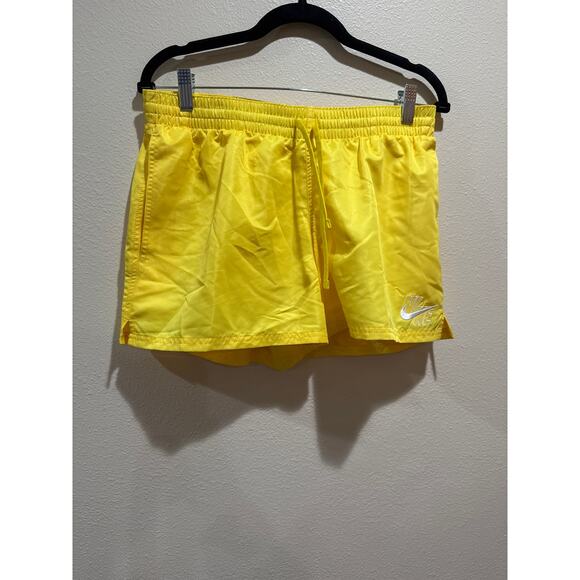 Nike Pants - Womens yellow Nike woven lined shorts size medium